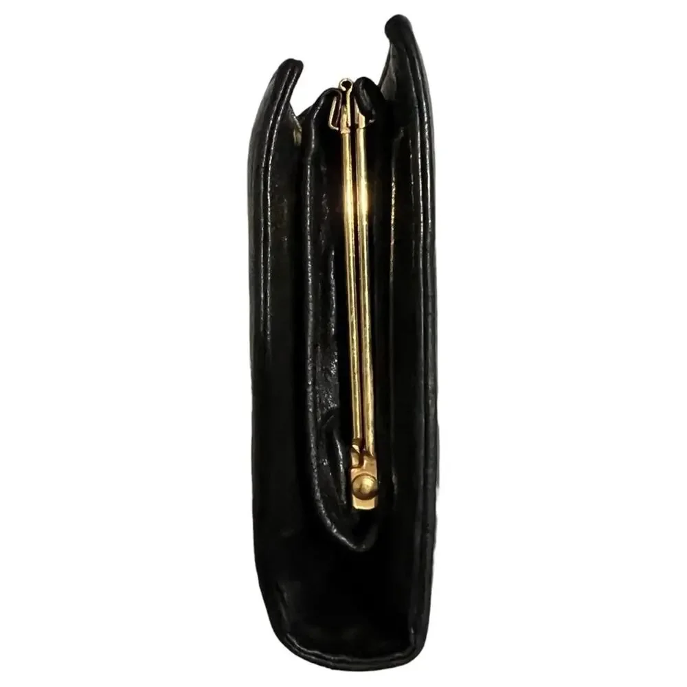 CHANEL Timeless CC Black Lambskin Kisslock Bifold Wallet